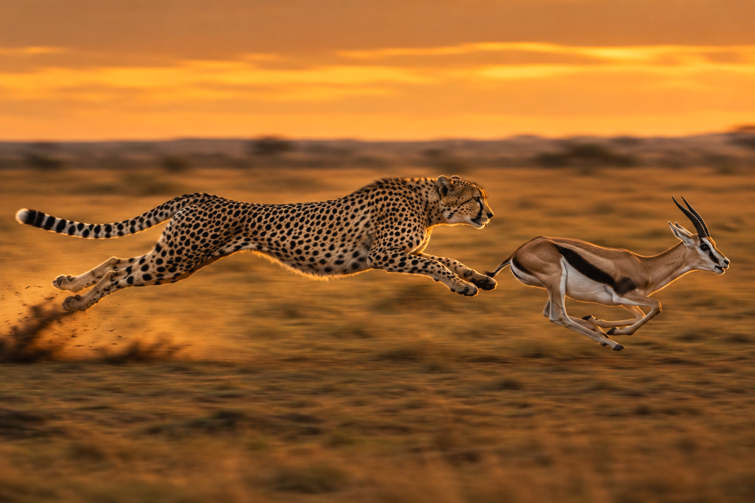 cheetah chasing deer