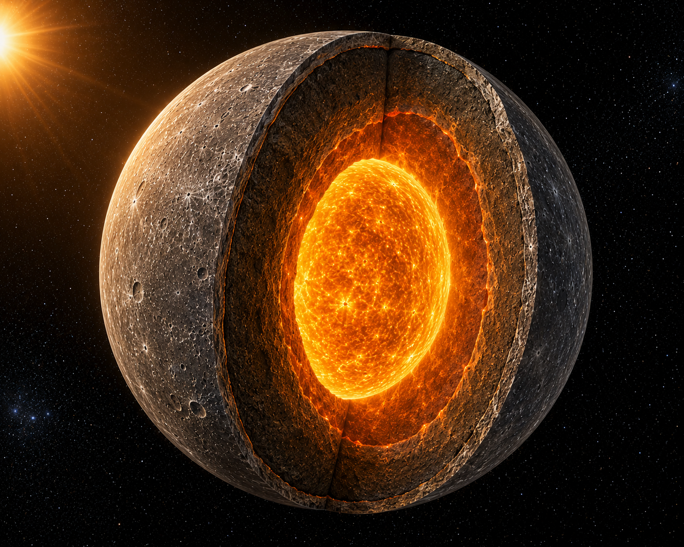 The massive Caloris Basin impact crater on Mercury's surface.