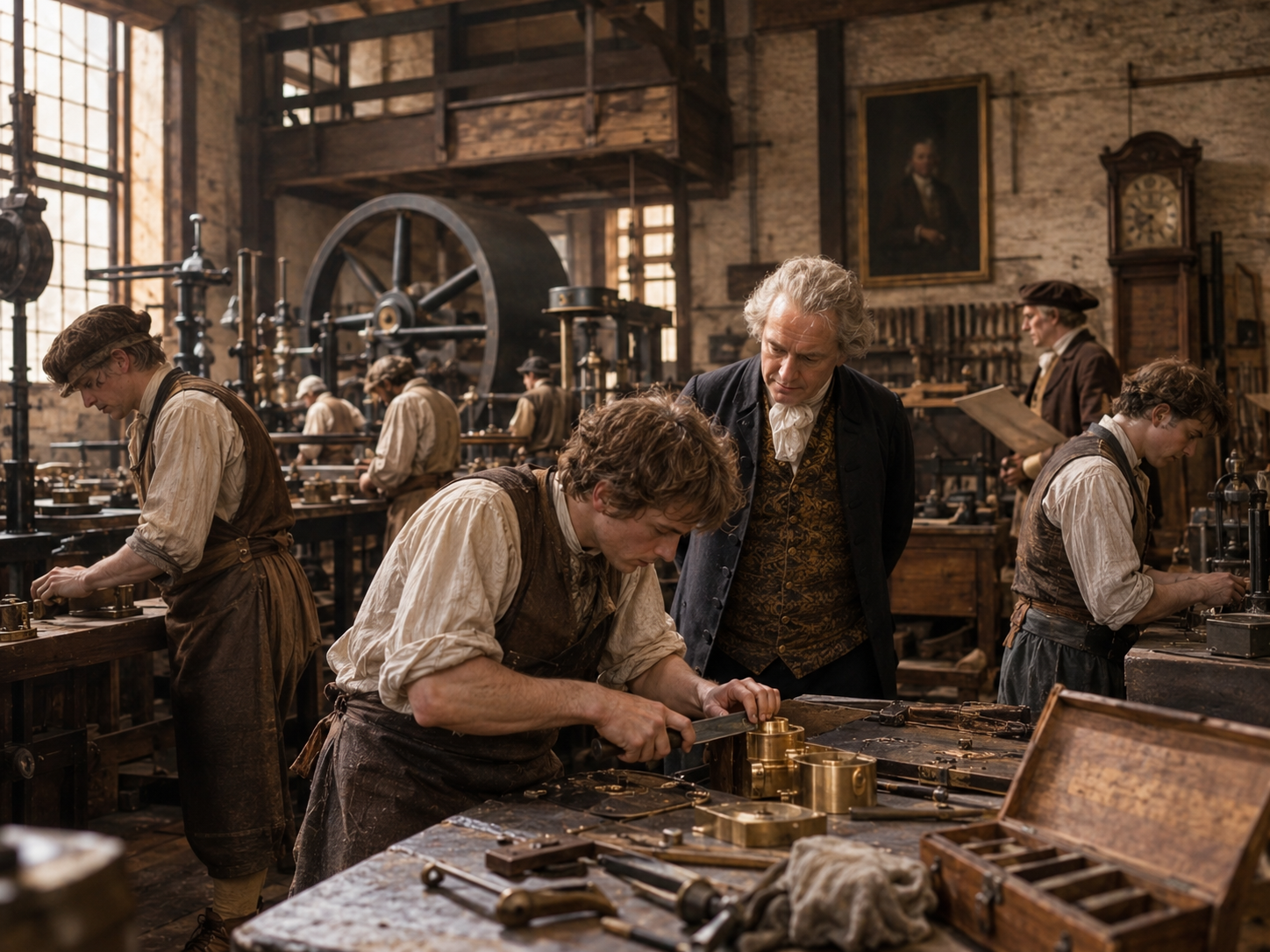 An 18th-century Birmingham workshop where engineers and craftsmen developed industrial machinery.