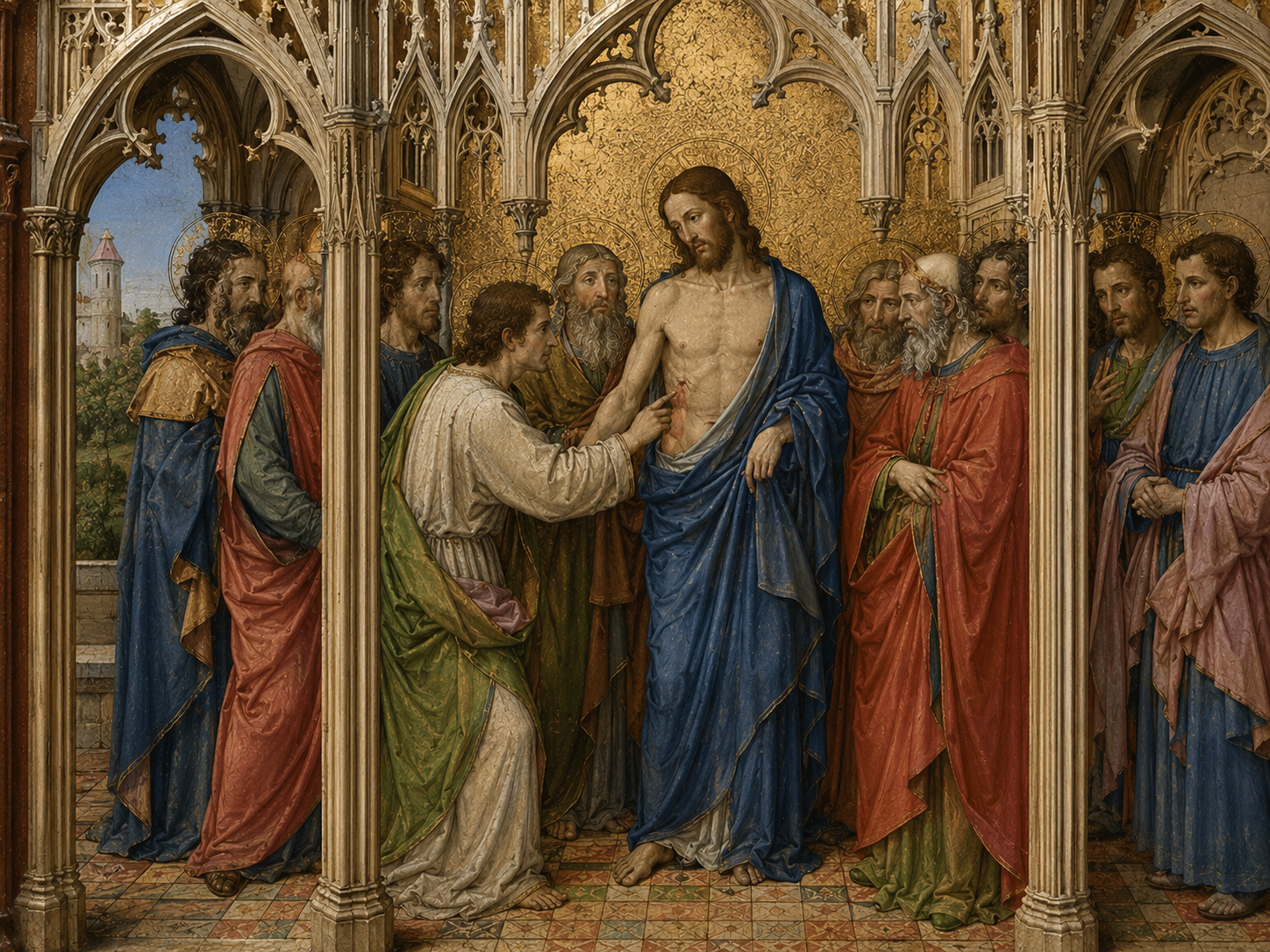 Gothic medieval figures show more natural body movement, varied gestures and flowing drapery.