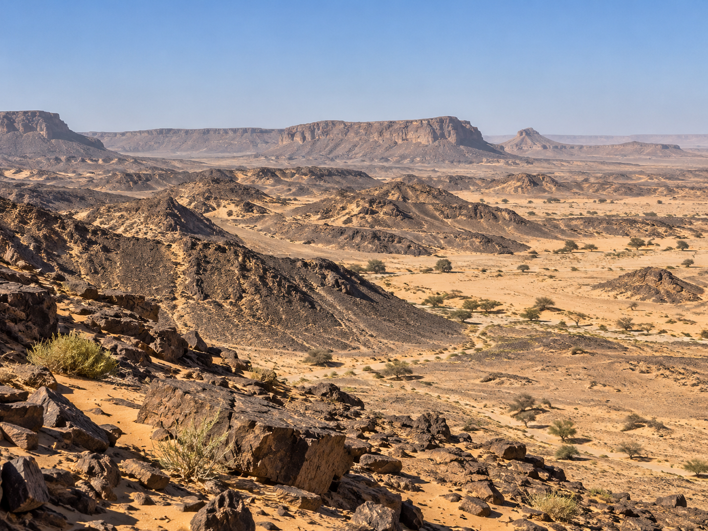 From ground level, the Richat Structure looks like ordinary rocky desert rather than a giant circular eye.