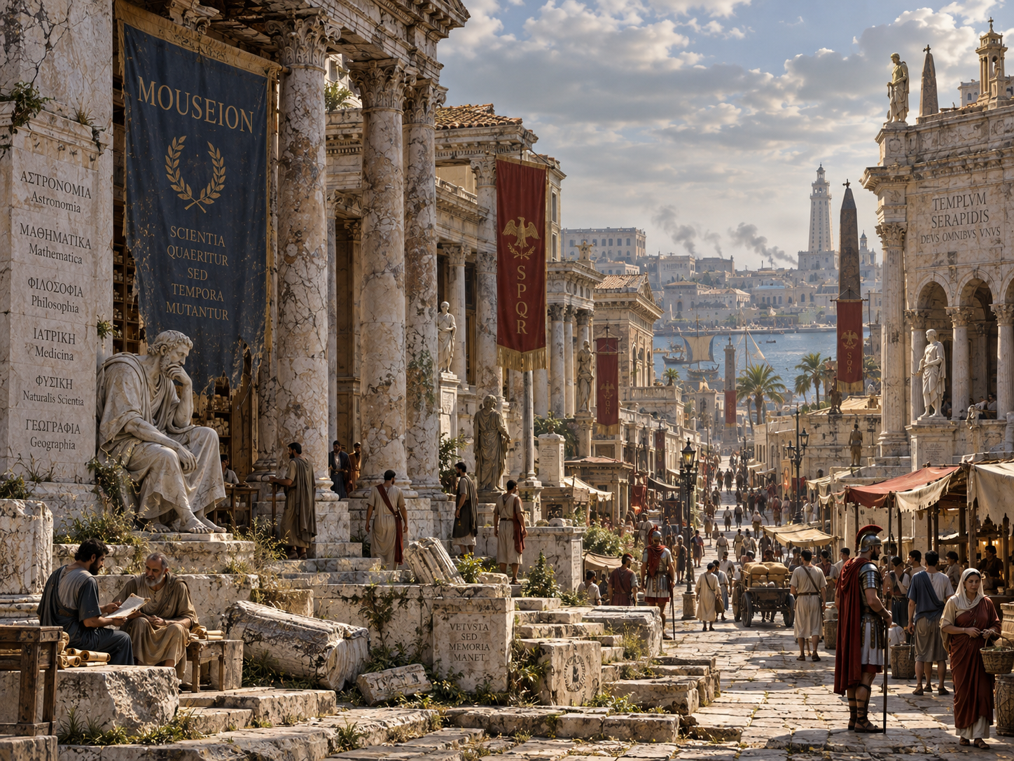 Later Alexandria shows how political and social change gradually altered the world around its ancient scholarly institutions.
