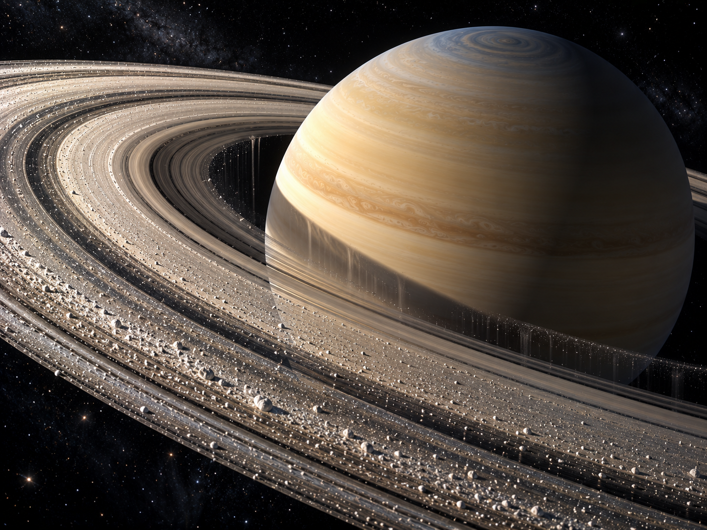 Saturn’s icy rings shed tiny particles toward the planet in a slow process known as ring rain.