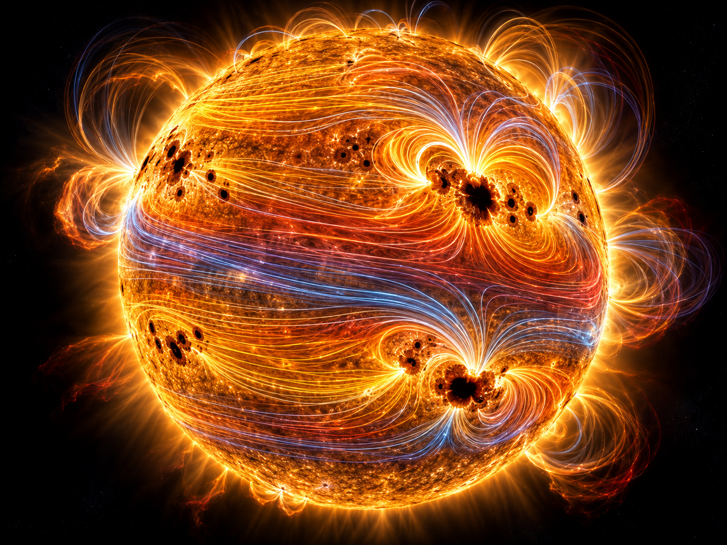 Differential rotation winds the Sun’s magnetic field and helps create the magnetic structures associated with sunspots and solar activity.