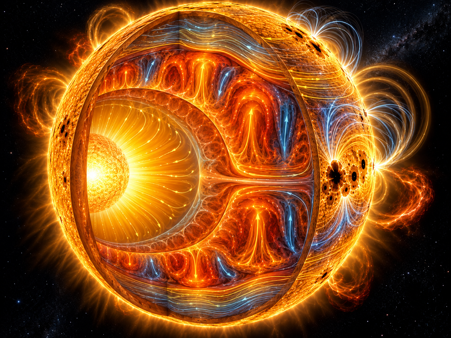 Complex plasma flows and magnetic structures inside the Sun show why the full origin of differential rotation remains an active research problem.